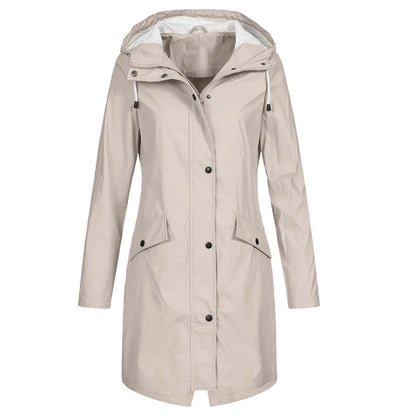 Lotte - Lange Waterdichte Regenjas met Capuchon