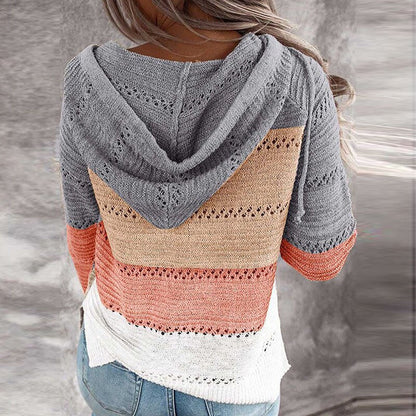 Comfortabele Patchwork Hoodie Sweater