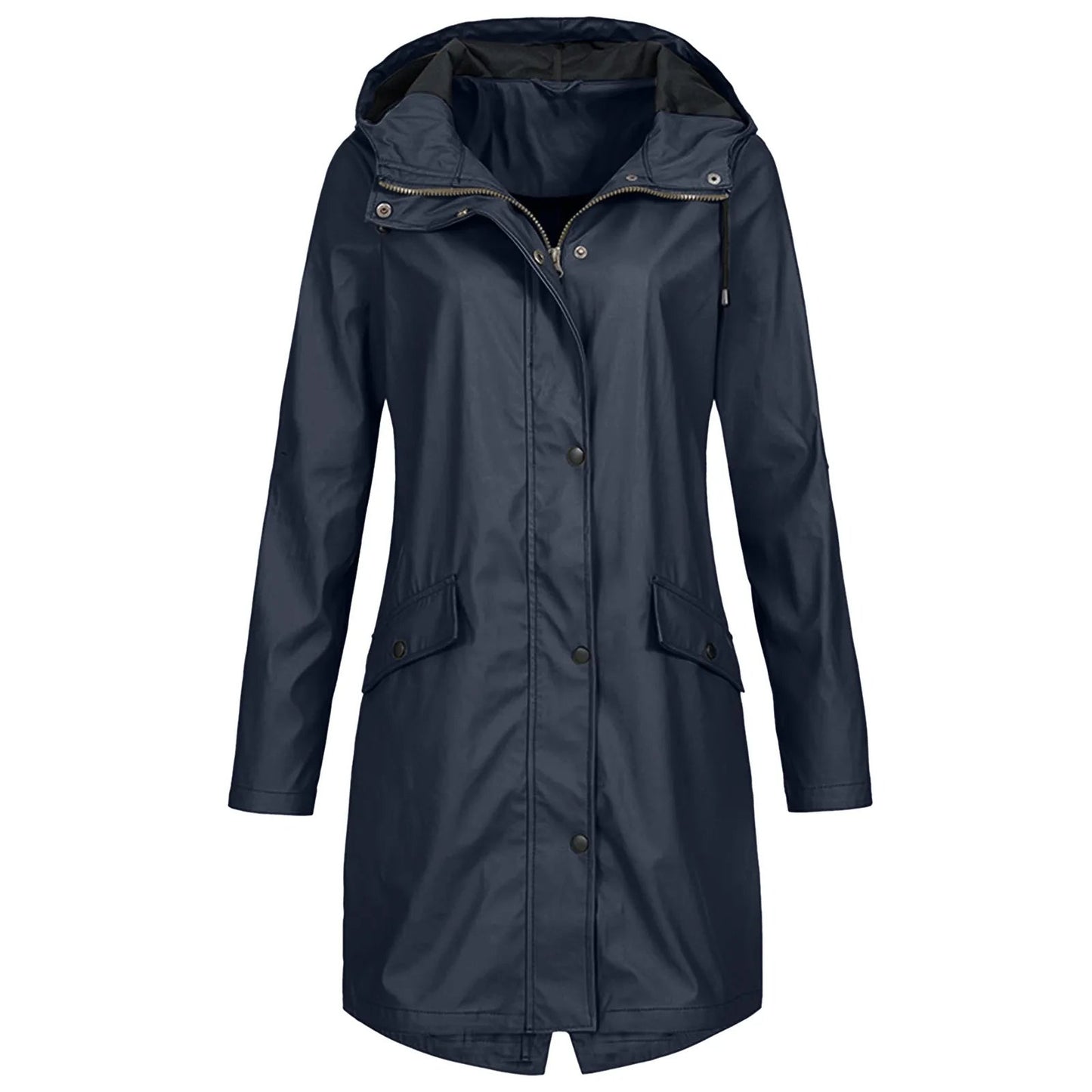 Lotte - Lange Waterdichte Regenjas met Capuchon