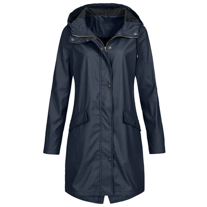 Lotte - Lange Waterdichte Regenjas met Capuchon