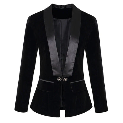 Luca - Luxe Fluwelen Smoking Blazer met Satijnen Revers