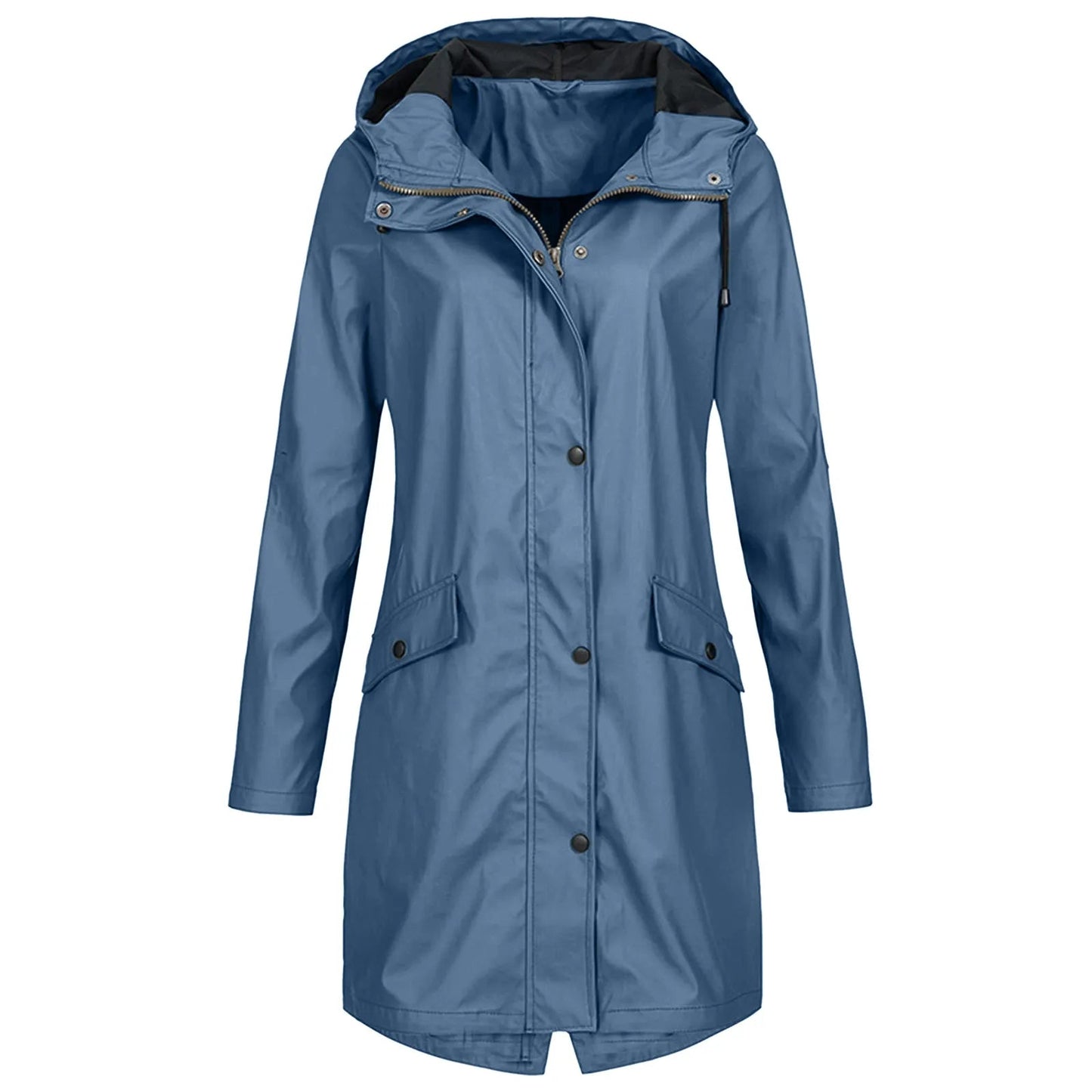Lotte - Lange Waterdichte Regenjas met Capuchon