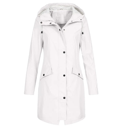 Lotte - Lange Waterdichte Regenjas met Capuchon