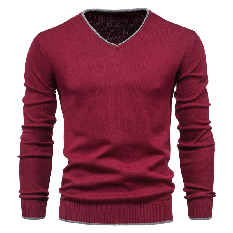 Slim Fit V-Neck Trui voor een Stijlvolle Look