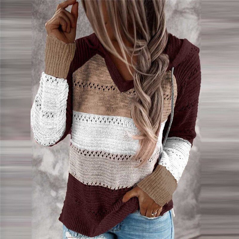 Comfortabele Patchwork Hoodie Sweater