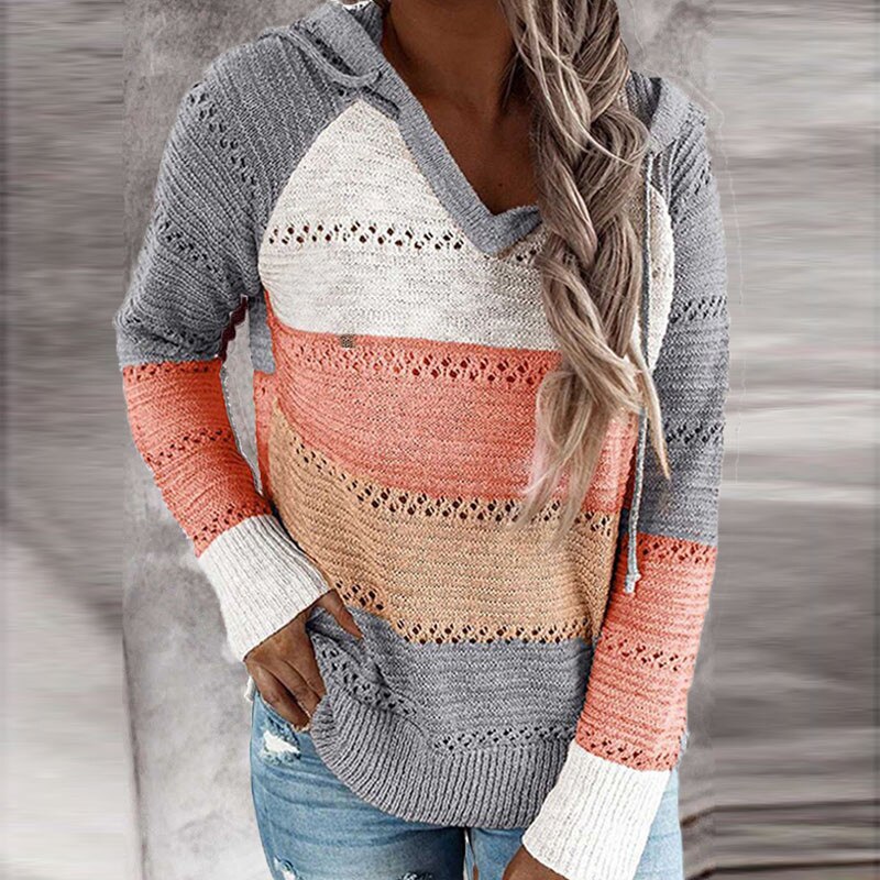 Comfortabele Patchwork Hoodie Sweater