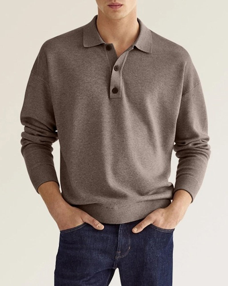 Stijlvolle Polo met Lange Mouwen en Knoopsluiting