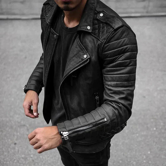 Luca - Slank Leren Jack met Ritssluiting