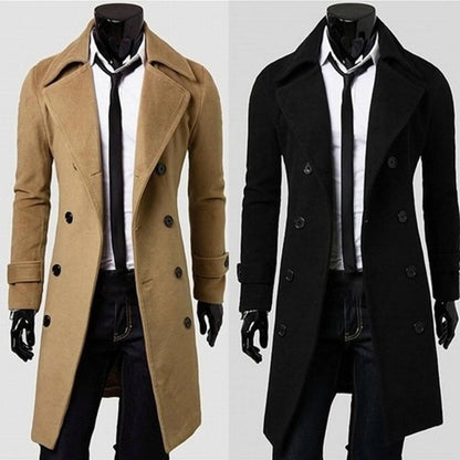 Elegante Britse Trenchcoat met Dubbele Rij Knopen