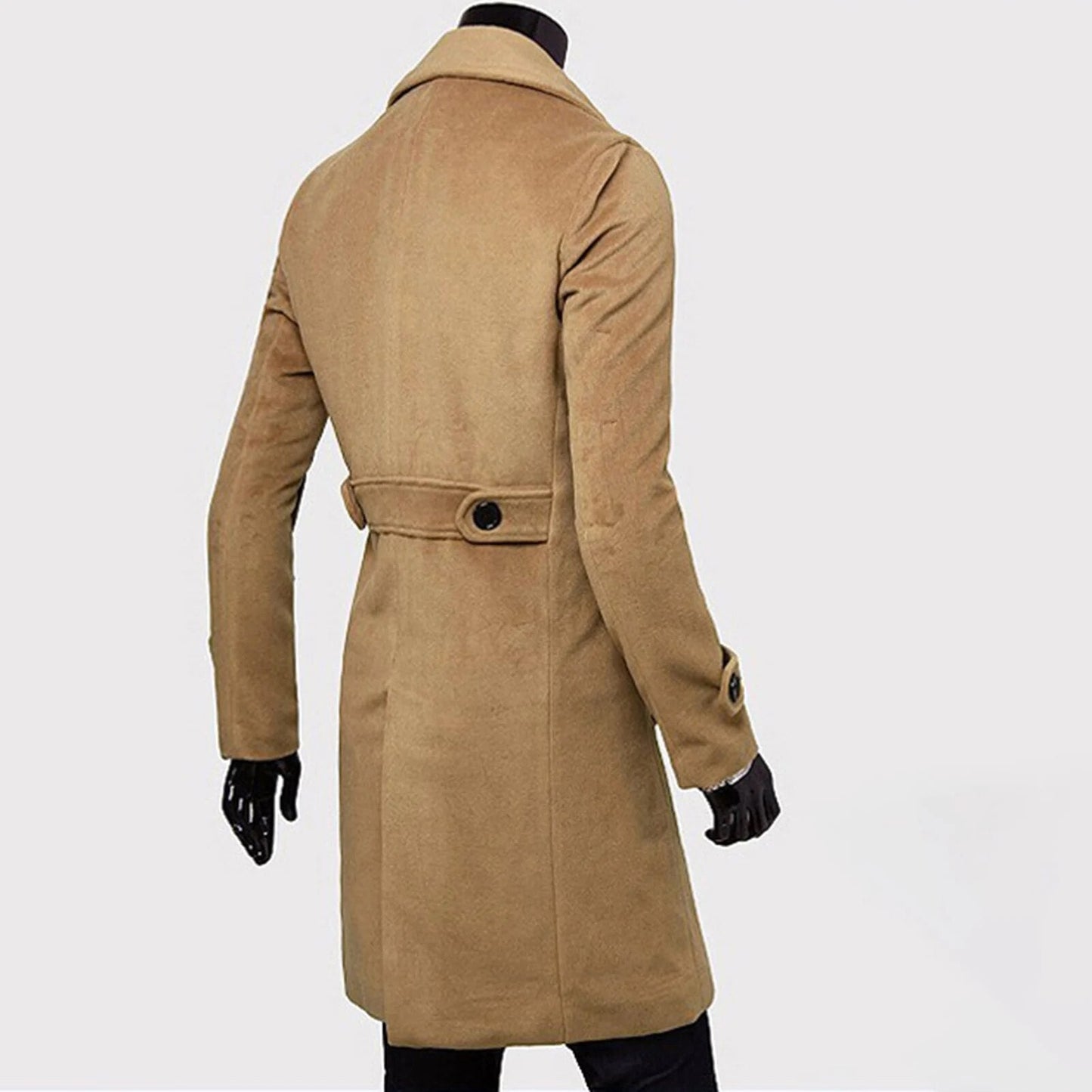 Elegante Britse Trenchcoat met Dubbele Rij Knopen