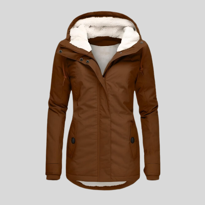 Lara - Lange Waterdichte Winterjas met Capuchon en Luxe Voering