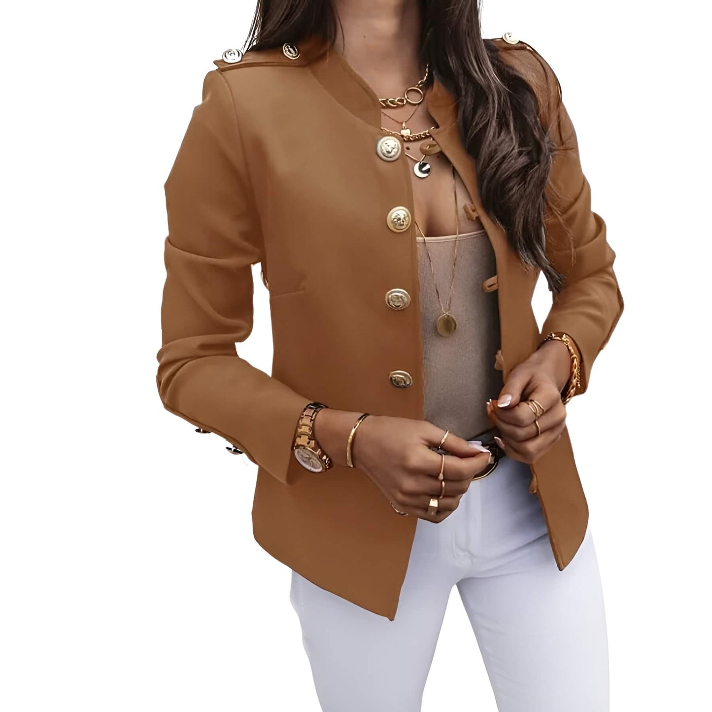 Elegante Blazerjas Met Knopen