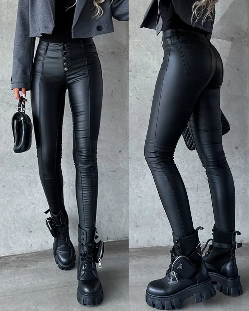 Lara - Trendy Leren Broek