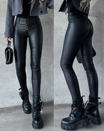 Lara - Trendy Leren Broek