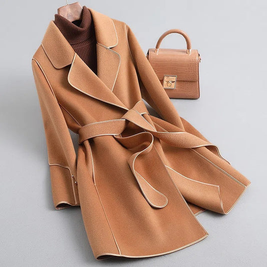 Luxe Lange Wollen Winterjas