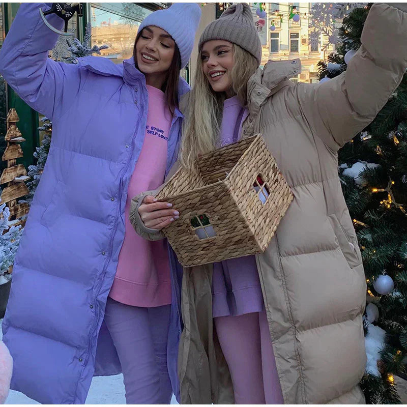 Livia - Luxe Lange Gewatteerde Winterjas