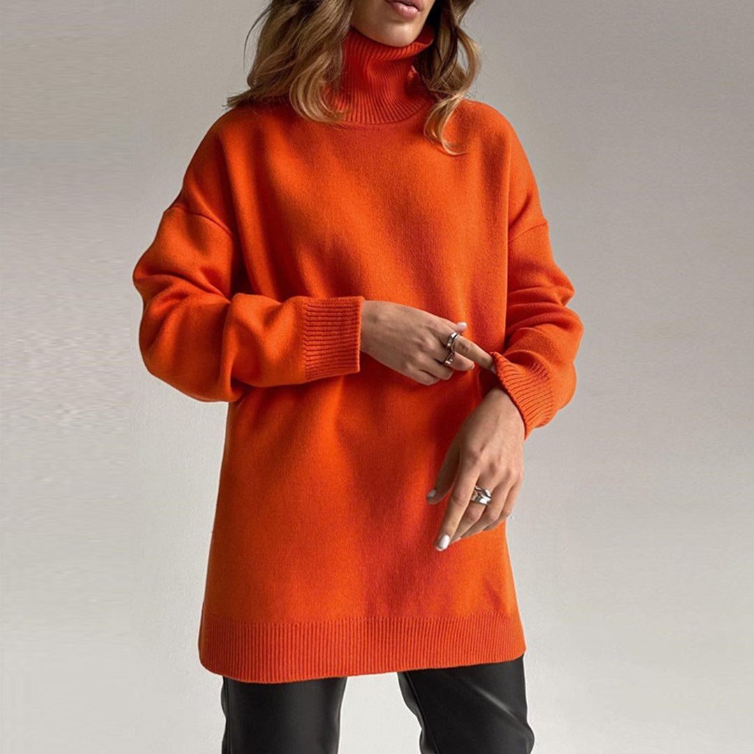 Eva - Comfortabele Losse Trui met Hoge Hals