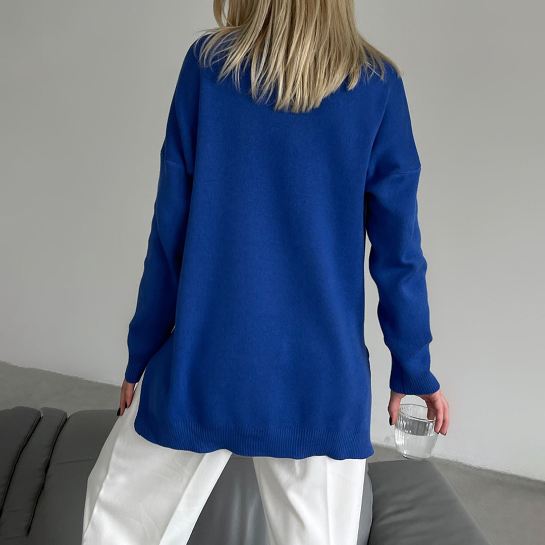 Eva - Comfortabele Losse Trui met Hoge Hals