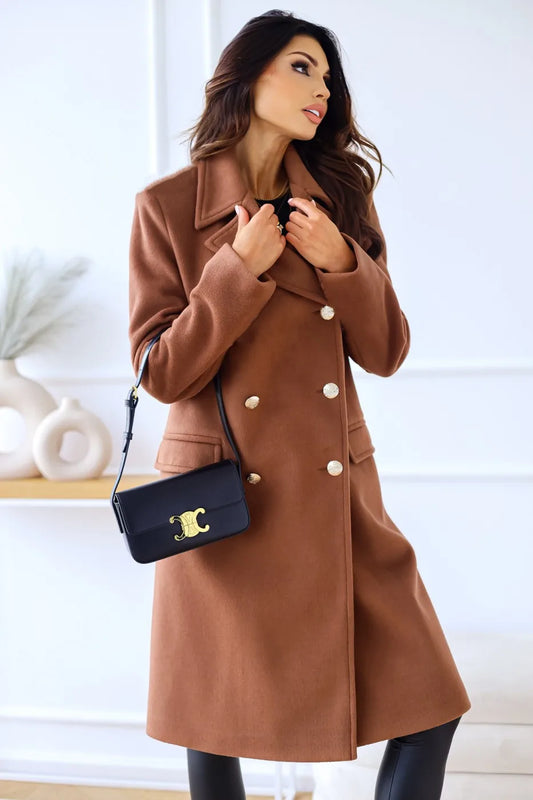 Sophie - Elegante Dubbel Geruite Winterjas