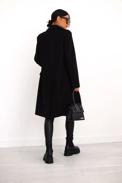 Sophie - Elegante Dubbel Geruite Winterjas