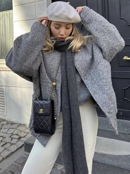 Isadora - Luxe Wollen Winterjas met Verfijnde Snit