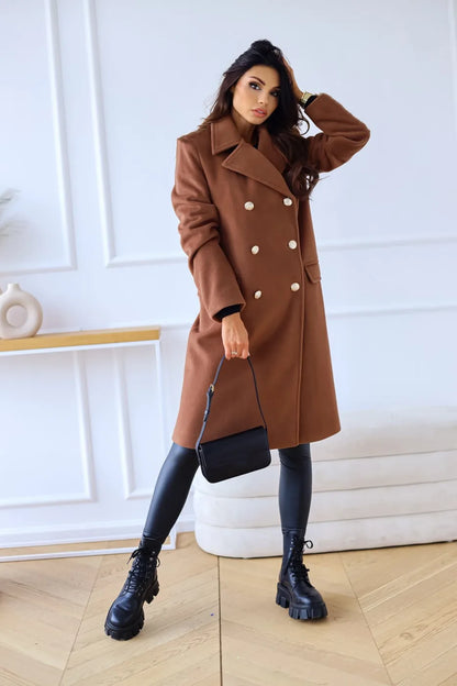 Sophie - Elegante Dubbel Geruite Winterjas