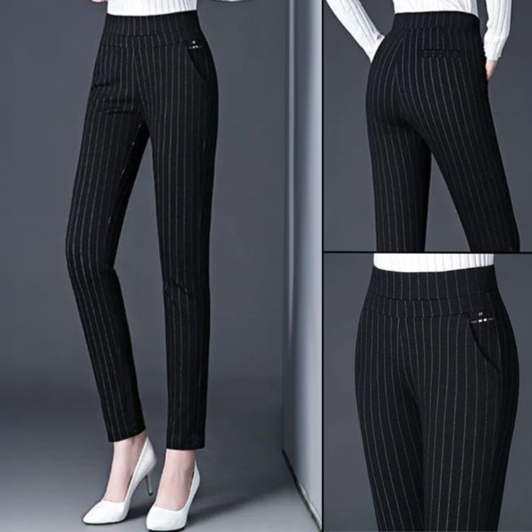 Luna - Rechte Broek Met Hoge Elastische Taille