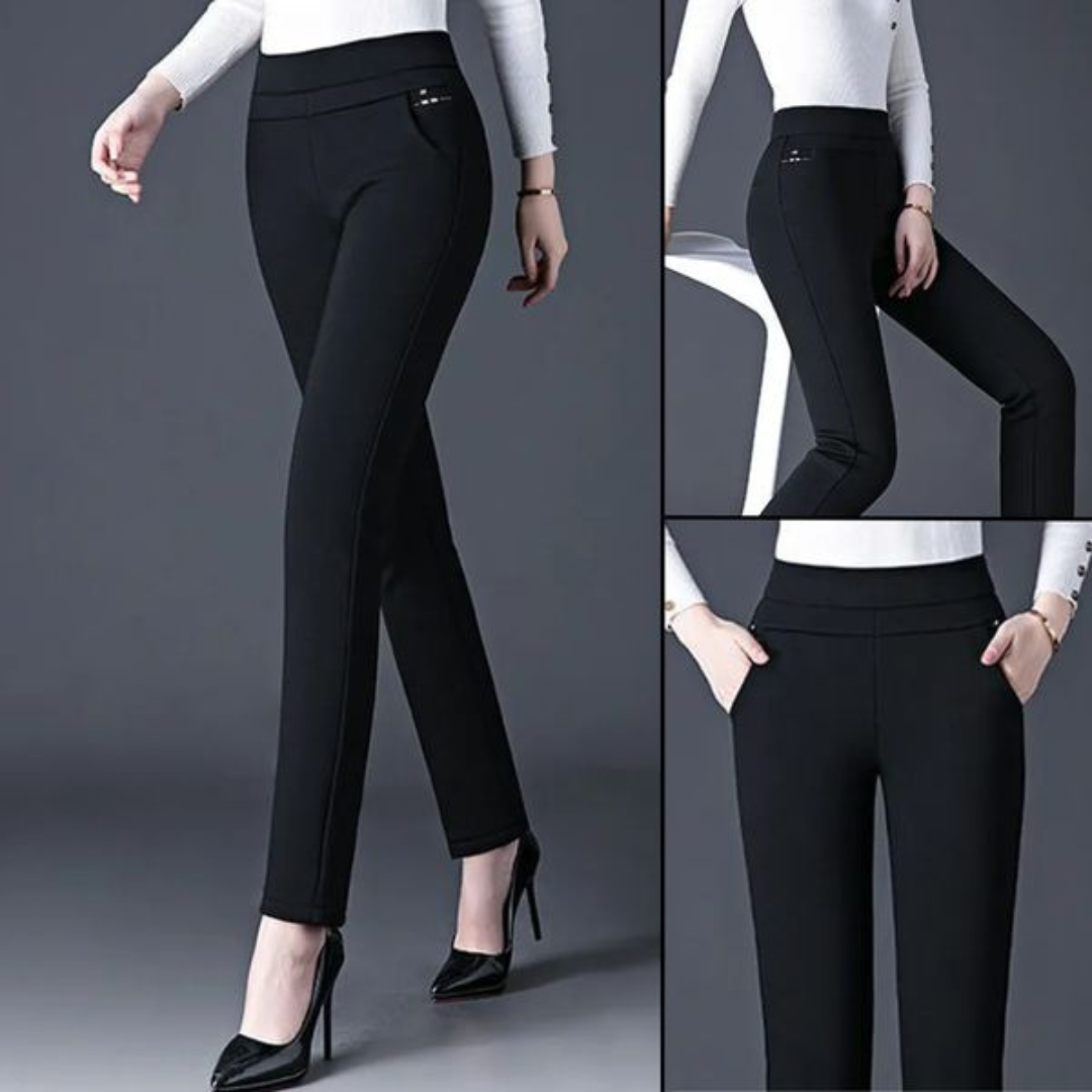 Luna - Rechte Broek Met Hoge Elastische Taille