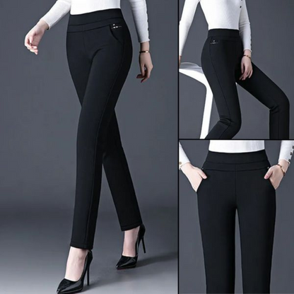 Luna - Rechte Broek Met Hoge Elastische Taille