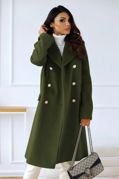 Sophie - Elegante Dubbel Geruite Winterjas