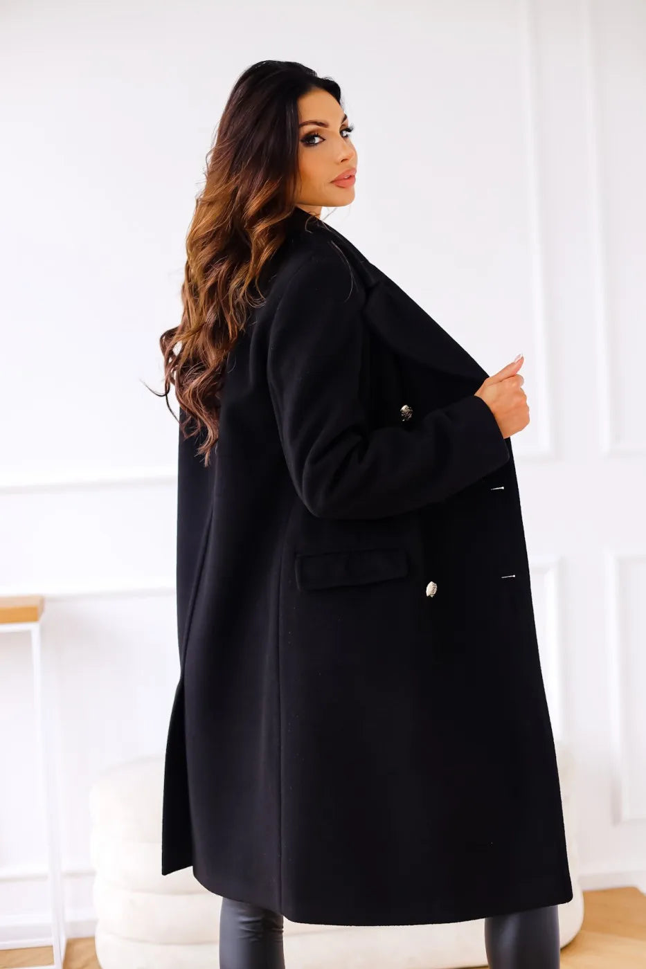 Sophie - Elegante Dubbel Geruite Winterjas