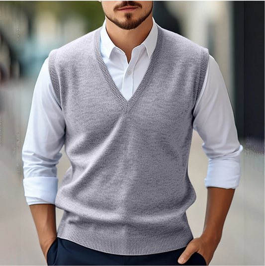 Milan - Stijlvolle Mouwloze V-hals Sweater
