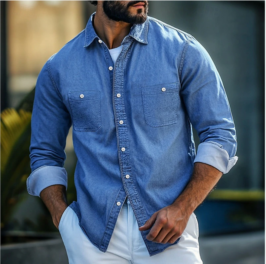 Ruben - Stoer Denim Hemd met Retro Vibe
