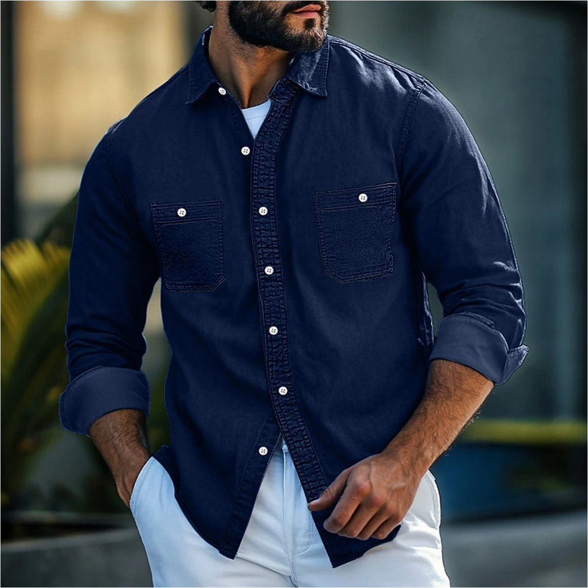 Ruben - Stoer Denim Hemd met Retro Vibe