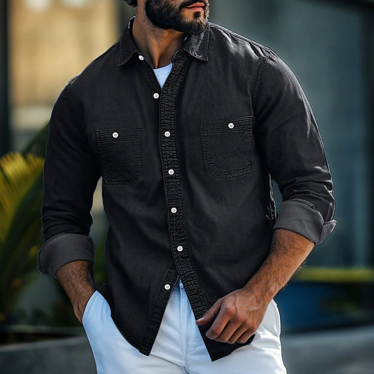 Ruben - Stoer Denim Hemd met Retro Vibe