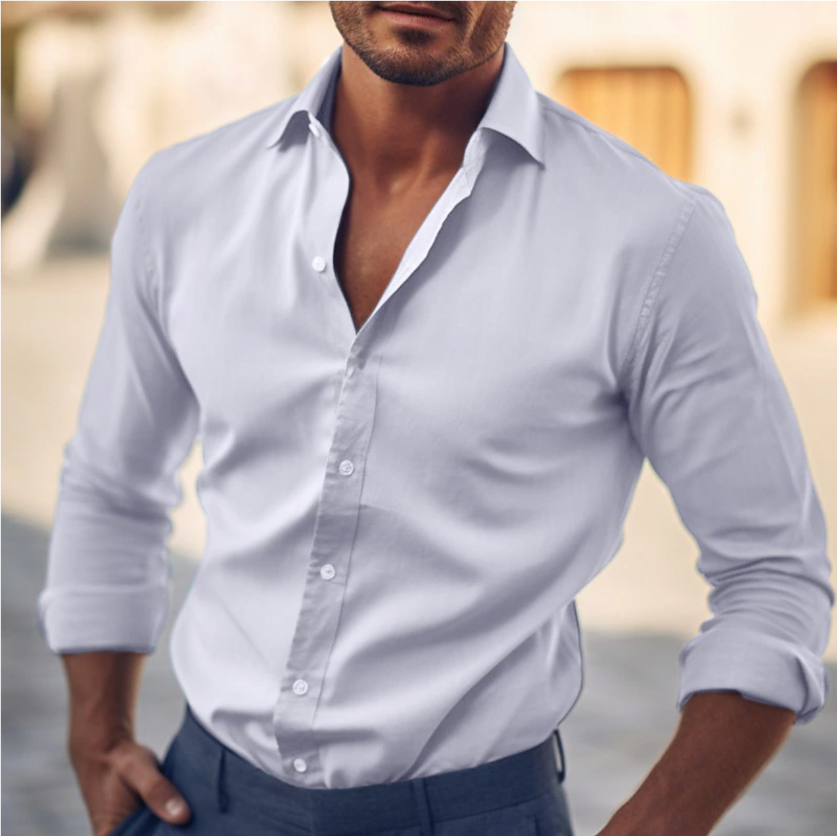 Luca - Elegant Overhemd met Moderne Pasvorm