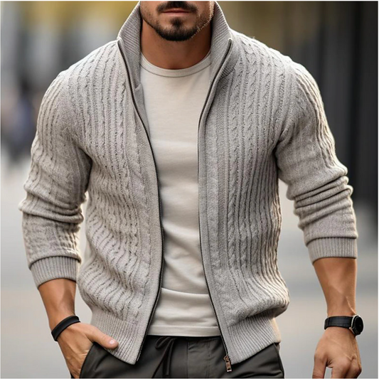 Jasper - Strakke Cardigan Sweater met Rits