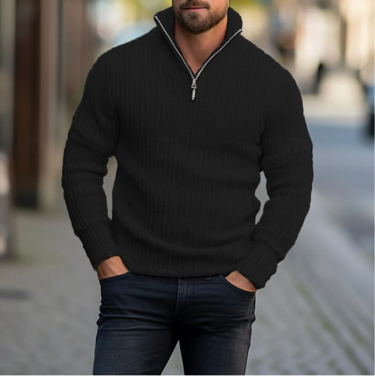 Jasper - Comfortabele Rits Sweater voor Koudere Dagen