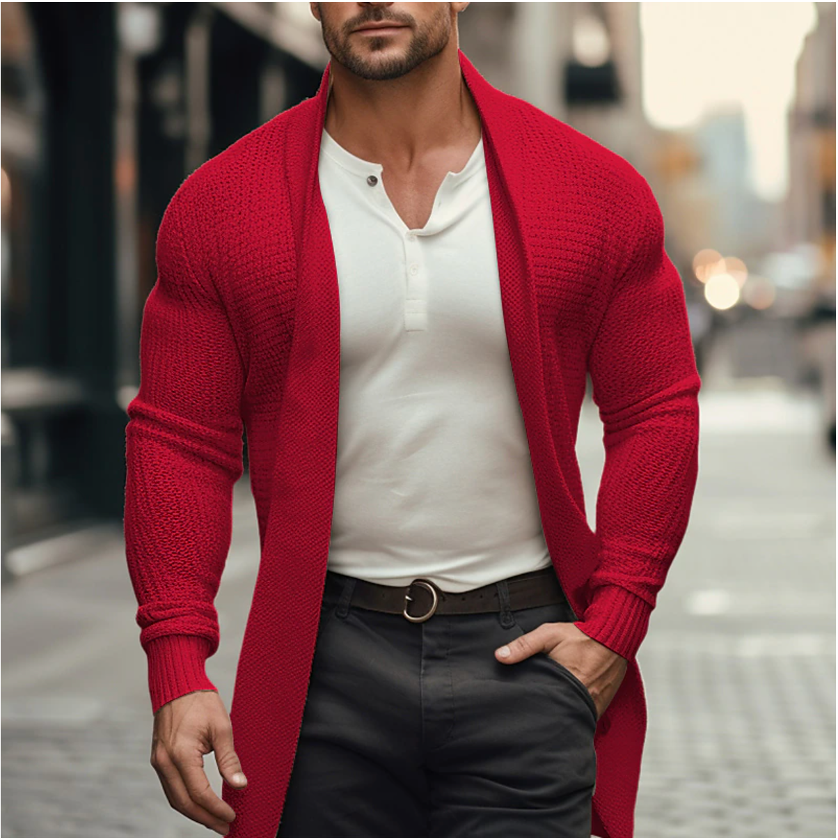 Luca - Comfortabel Open Vest Trui
