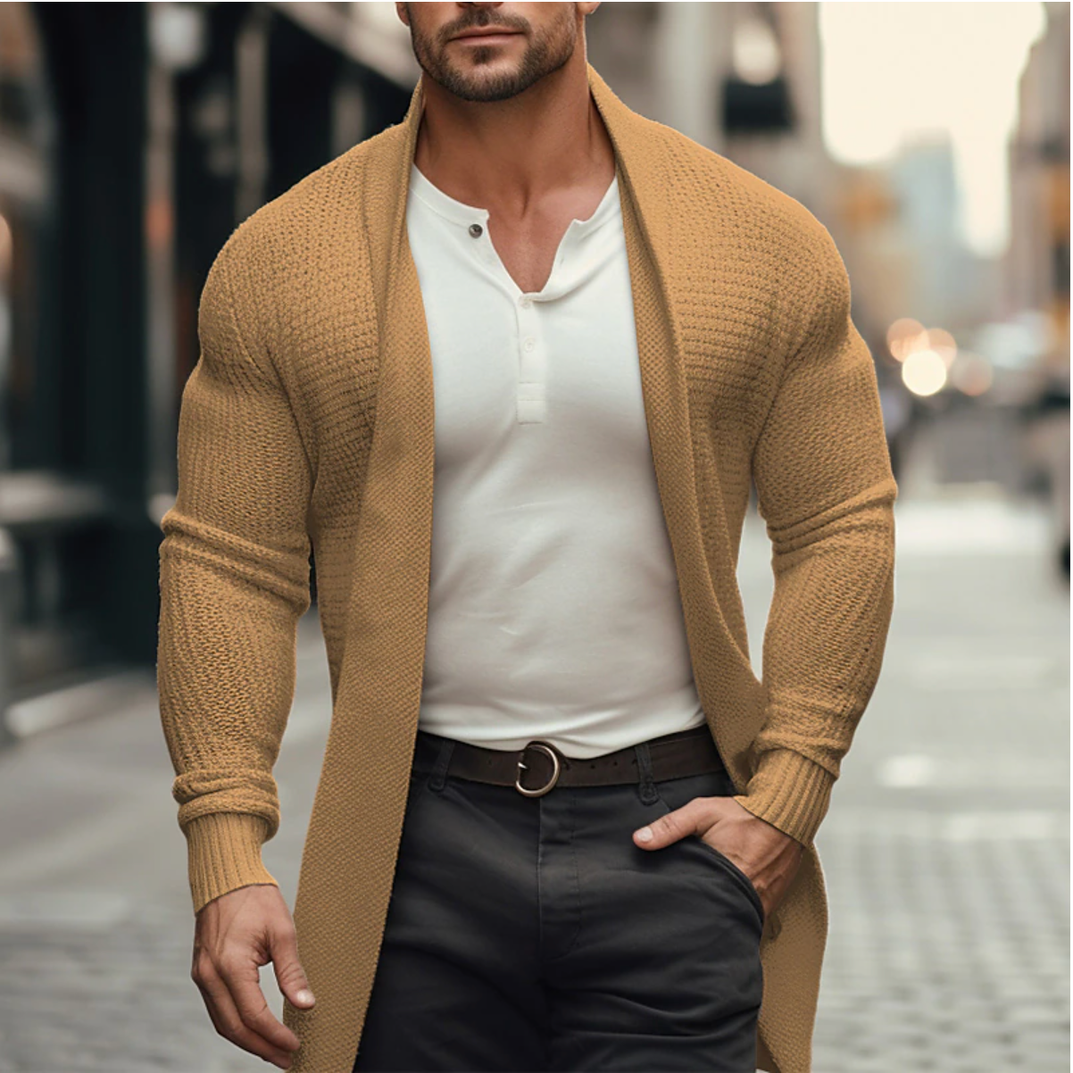 Luca - Comfortabel Open Vest Trui