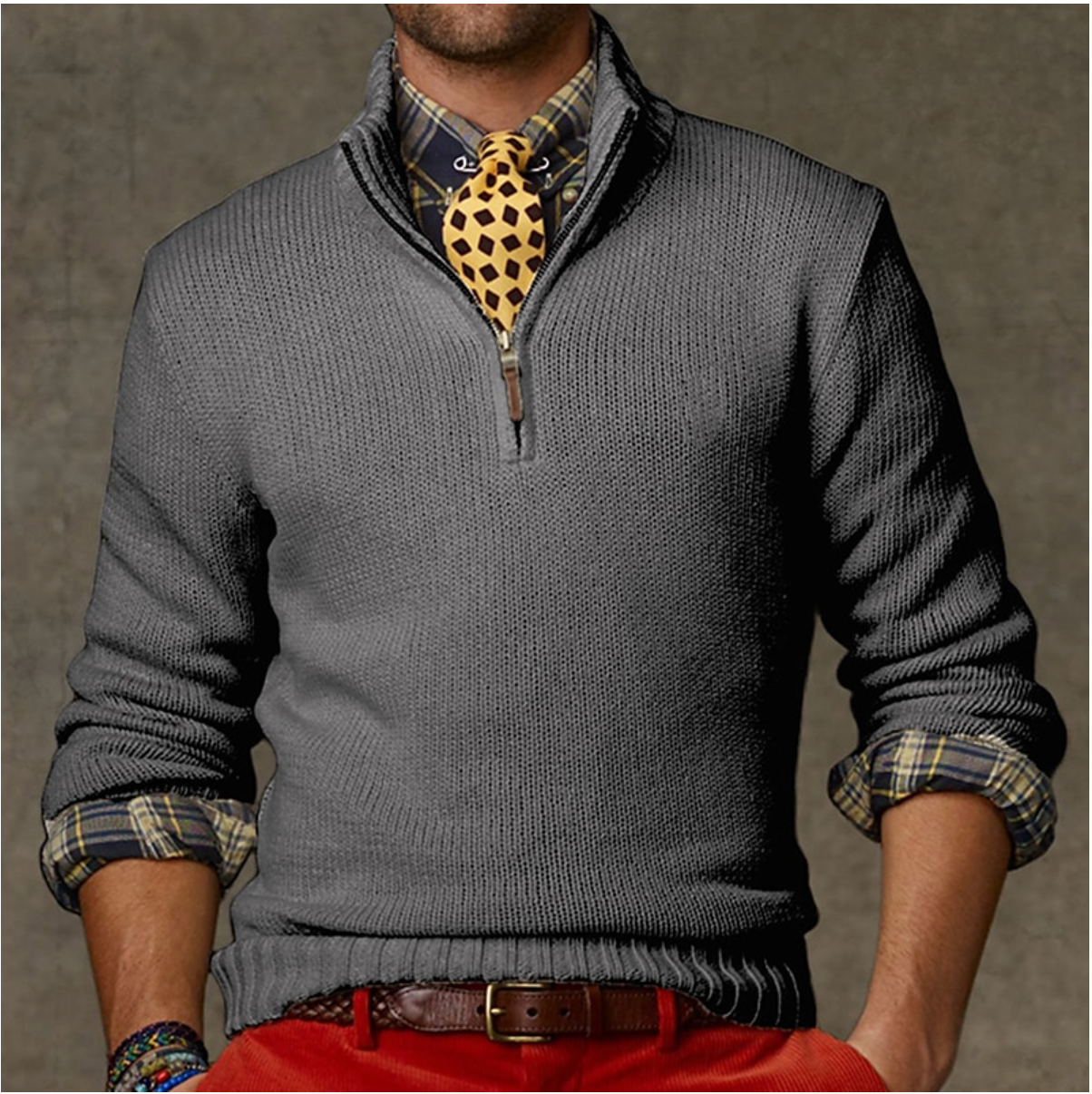 Leon - Comfortabele Rits-Sweater