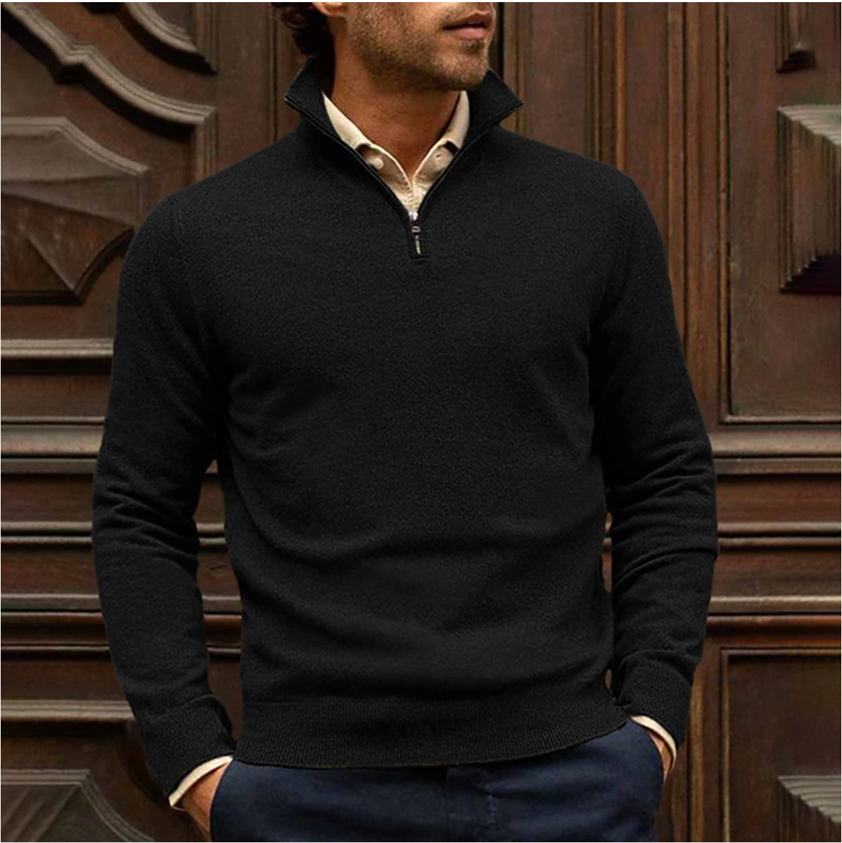 Ruben - Comfortabele Rits Sweatshirt