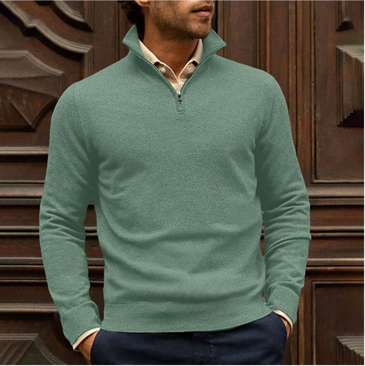 Ruben - Comfortabele Rits Sweatshirt