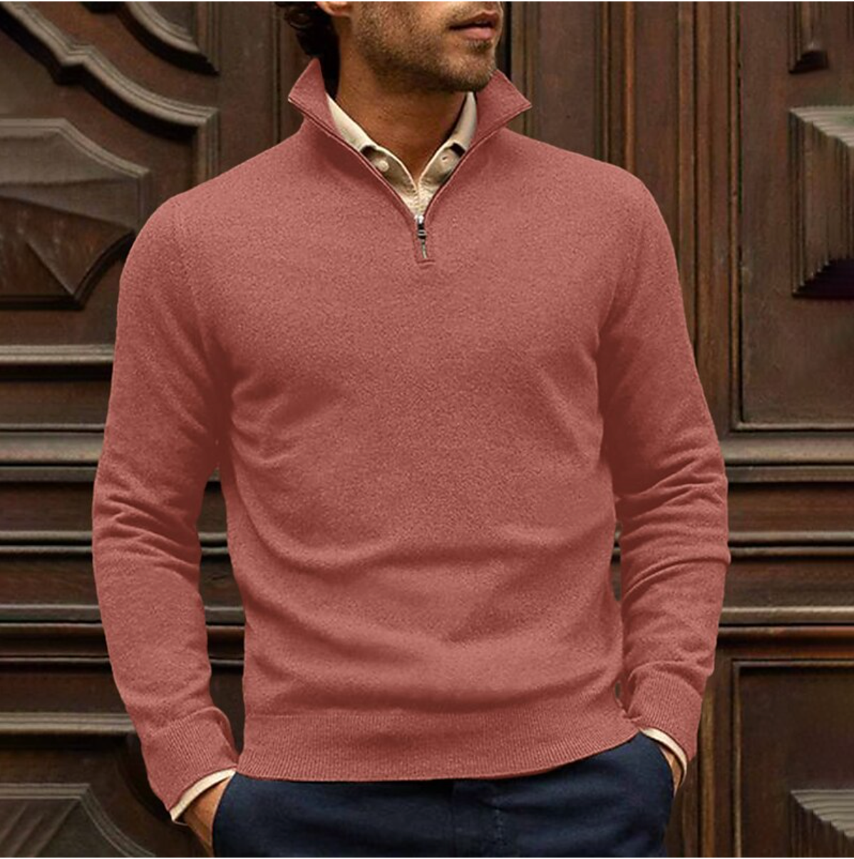 Ruben - Comfortabele Rits Sweatshirt