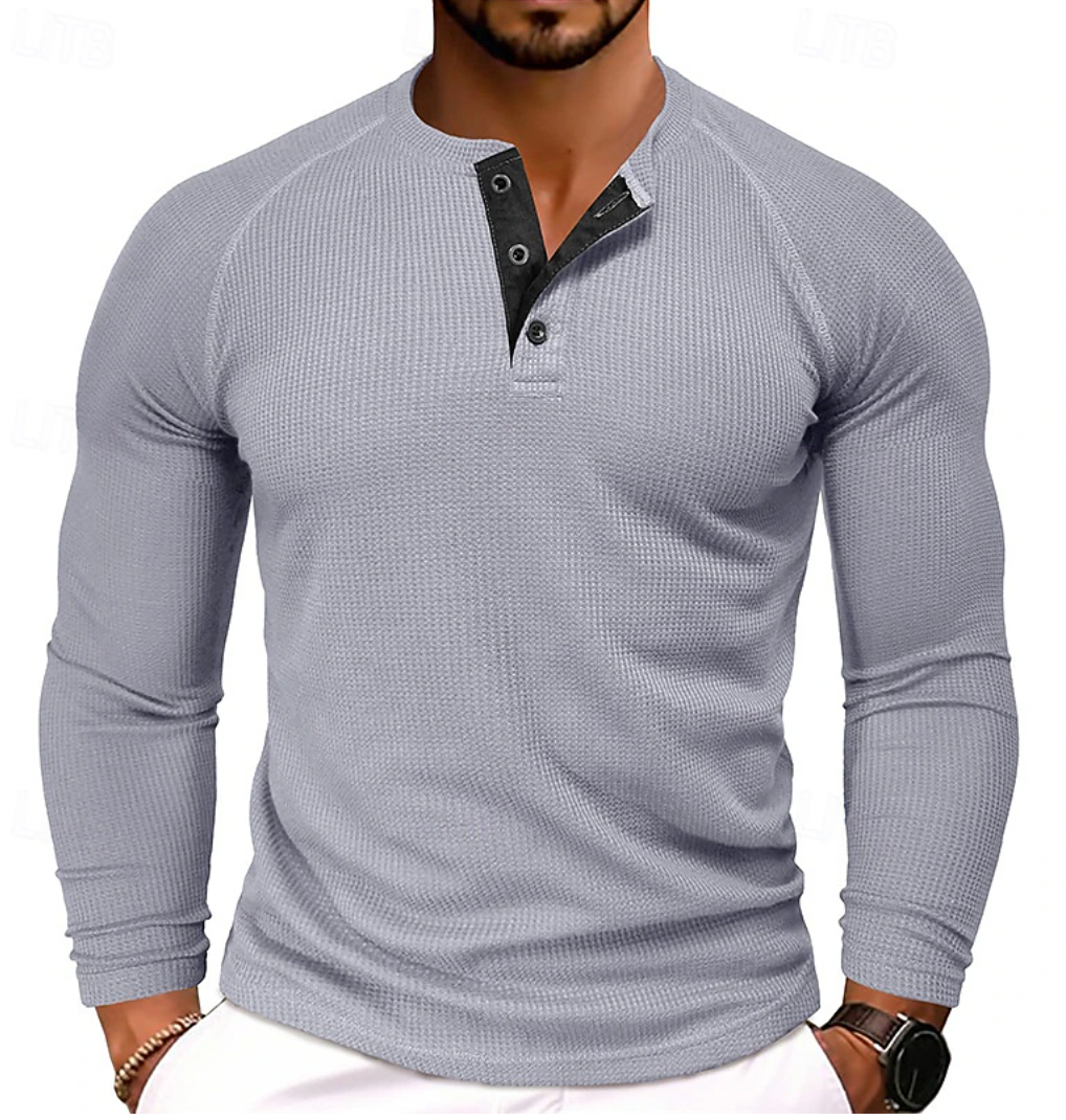 Luca - Comfortabele Henley Overhemd met Lange Mouwen