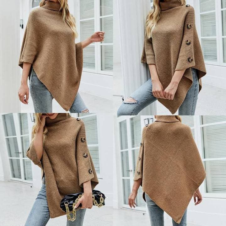 Stijlvolle Coltrui Poncho met Zijknopen