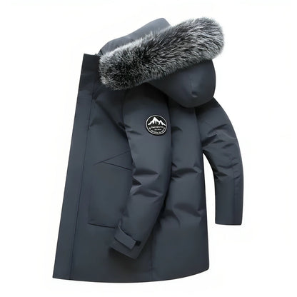 Sophie - Stijlvolle Winterjas met Kap en Imitatiebontkraag