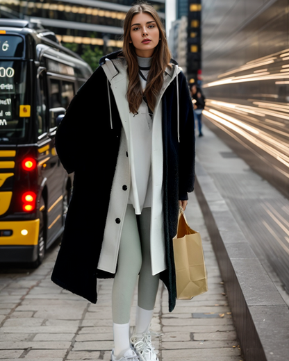 Fleur - Elegante Lange Trenchcoat met Capuchon