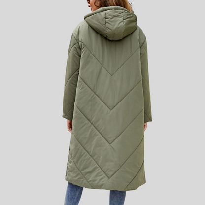 Lena - Lange Warme Damesjas met Capuchon