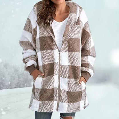 Lena - Stijlvolle Geruite Winterjas